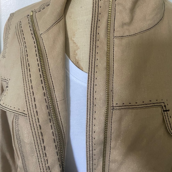 Per Se Los Angeles Hand stitched camel Jacket size 6 - Picture 5 of 8